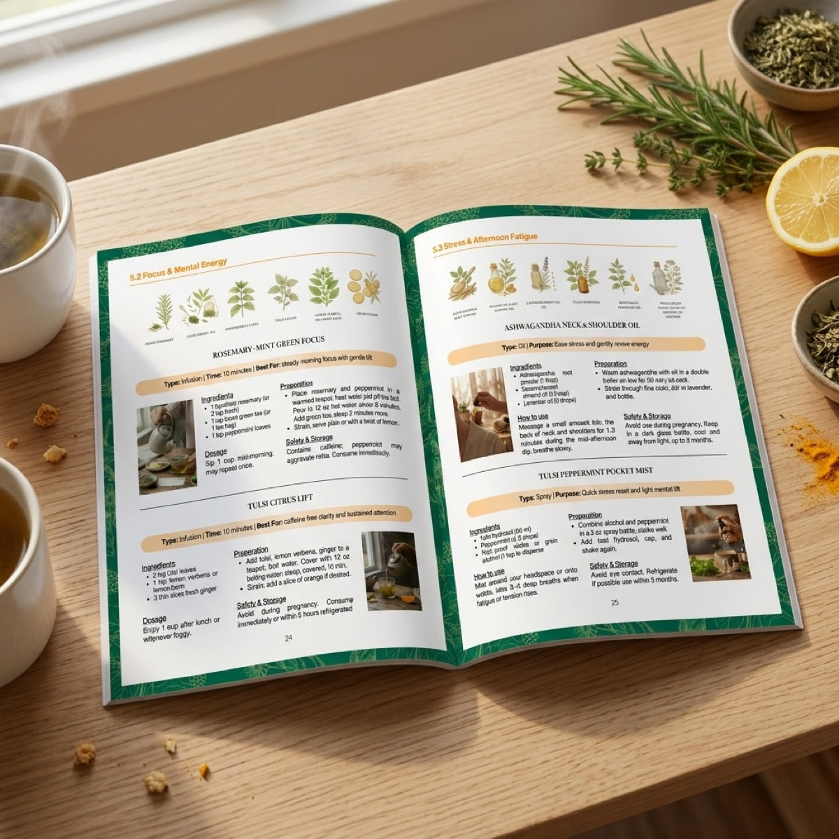 The Everyday Herbal Healing Handbook - Open book double page spread